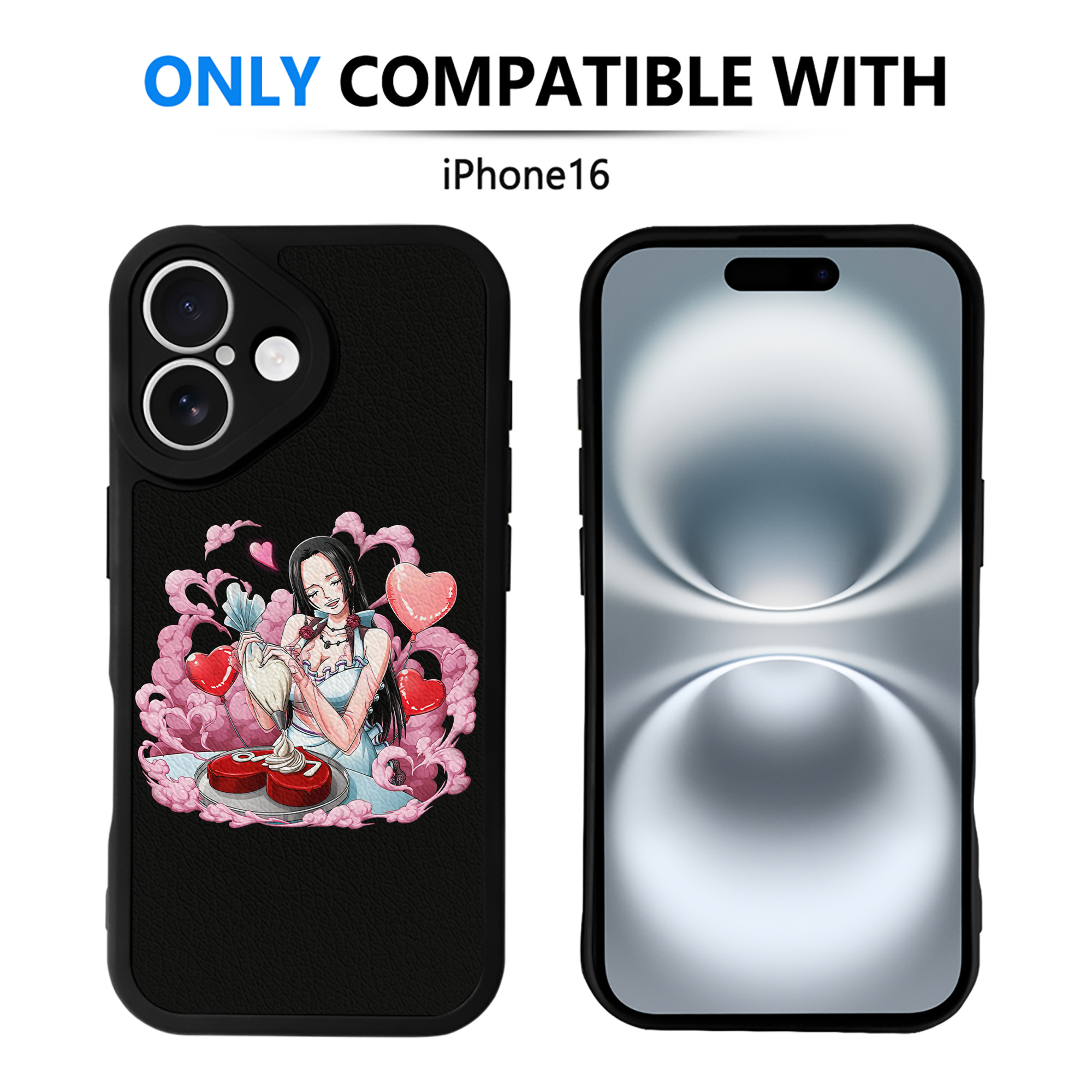 （画像用） ワンピース ボア・ハンコック ONE PIECE Boa·Hancock 【iPhone 16シリーズ対応】シリコンスマホケース（レザー調） 材質：シリコン